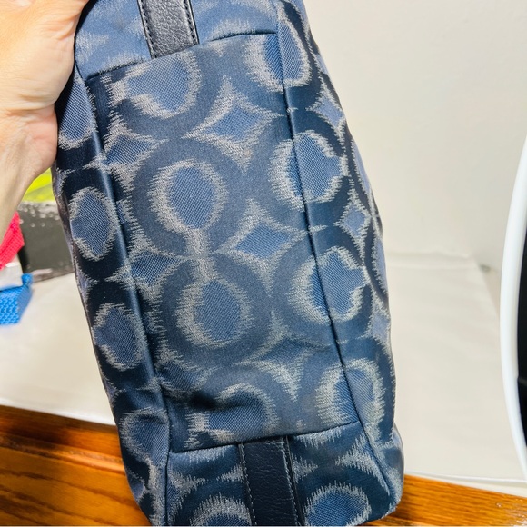 COACH Madison Ikat Maggie NAVY Blue Carryall Bag with Dust Bag - Picture 7 of 16